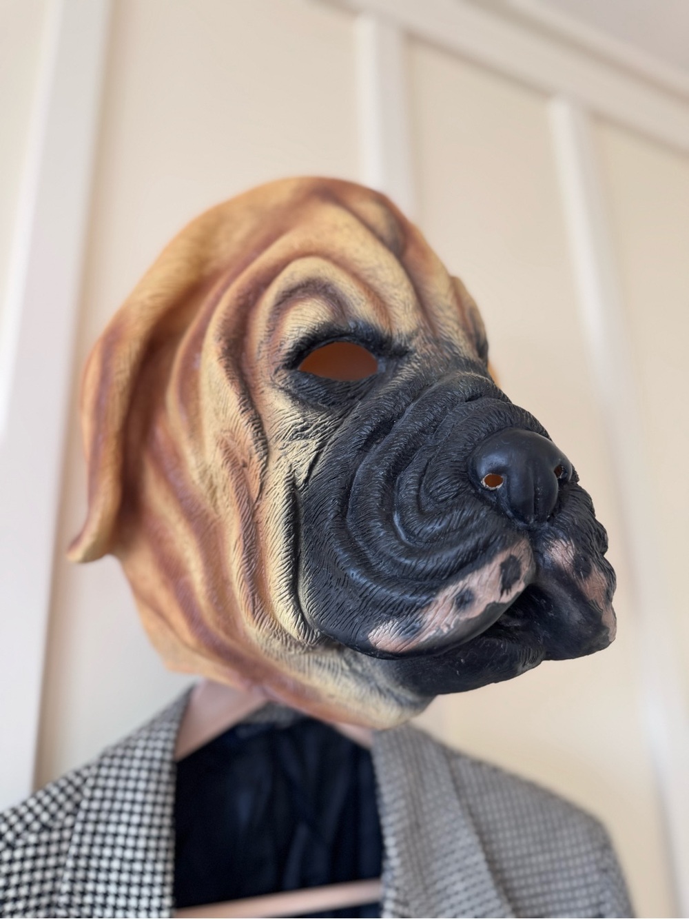 Realistic Brown & Black Dog Head Costume Mask - Pets Dog